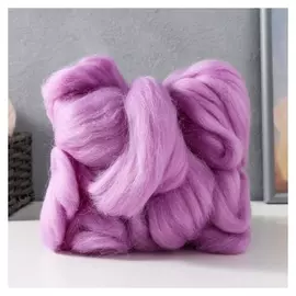 Гребенная лента 100% полутонкая шерсть 100гр (389 св.фиалка)