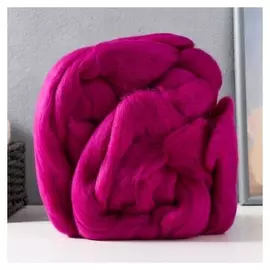 Гребенная лента 100% тонкая мериносовая шерсть 100гр (1643 яркая сирень)