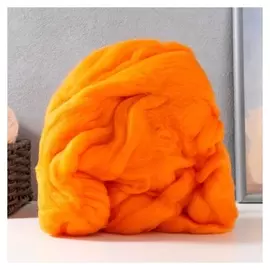 Гребенная лента 100% тонкая мериносовая шерсть 100гр (284 оранжевый)