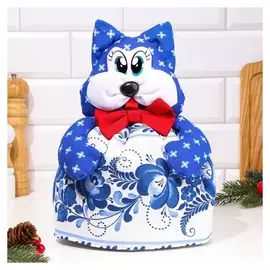 Грелка на чайник "Кот маленький", гжель