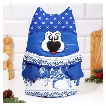 Грелка на чайник "Кот-матроскин", гжель