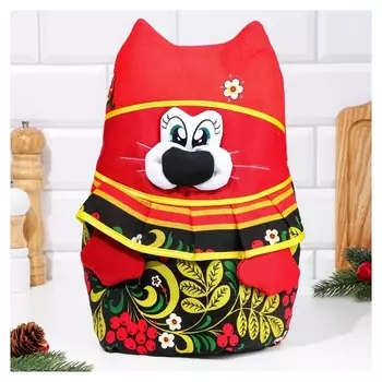 Грелка на чайник "Кот-матроскин", хохлома