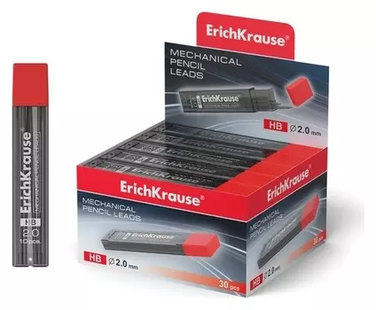 Грифели для механических карандашей HB, 2.0 мм, Erichkrause