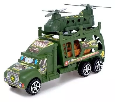 Грузовик инерционный «Военный автовоз» с техникой