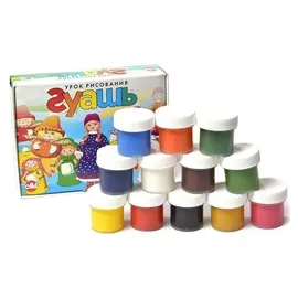 Гуашь Olki урок рисования 22мл 12цв 1059