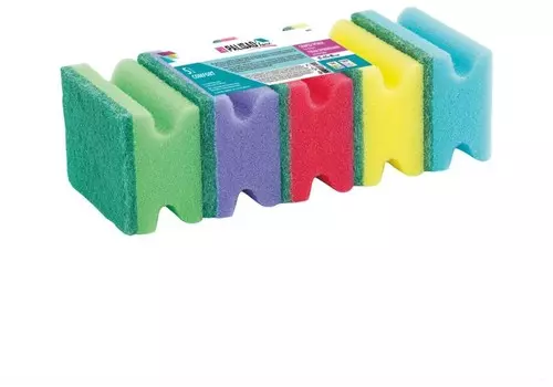 Губки для посуды профильные Comfort, 87 X 65 X 40 мм, 5 шт., Home Palisad