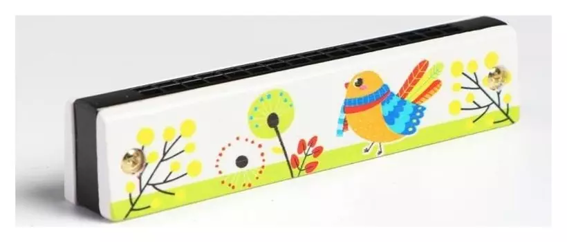 Губная гармошка «Курочка», цвет белый