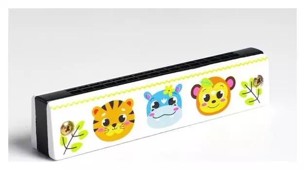 Губная гармошка «Зверята», цвет белый