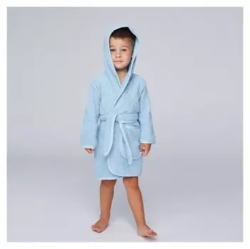 Халат махровый для мальчика, рост 98-104 см, цвет голубой к07_д
