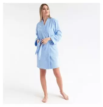 Халат махровый женский экономь и Я, р. 46-48 нежно-голубой, 340 г/м2, 100%хл с Airo