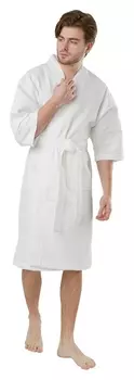 Халат вафельный 220гр/м2 кимоно ХL (54-58) белый