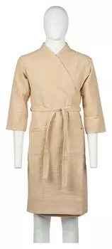 Халат вафельный 220гр/м2 кимоно L (50-52) бежевый