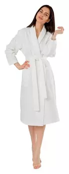 Халат вафельный 220гр/м2 шалька L (50-52) белый