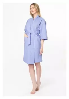 Халат вафельный женский «Экономь и Я» рукав 3/4 цвет сиреневый р. 50-52, хл 100%, 200 г/м²