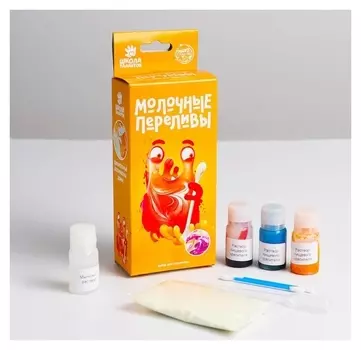 Химические опыты «Молочные переливы» + наклейка