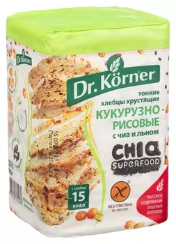 Хлебцы хрустящие кукурузно-рисовые с чиа и льном Dr.korner 100 гр