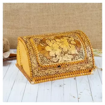 Хлебница «Лилии», 32х25х19 см, береста