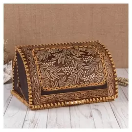 Хлебница «Рябинушка», шлем, 28×19×16 см, береста