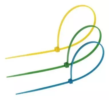 Хомут нейлоновый тундра Krep, для стяжки 2,5*200 мм, цветной, 15 шт.