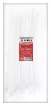 Хомут нейлоновый Tundra многоразовый 7.2 х 250 мм, белый, в упаковке 50 шт.