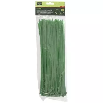 Хомуты, 300 X 3.6 мм, пластиковые, зеленые, 100 шт