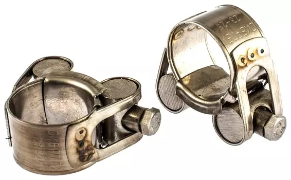 Хомуты металлические, силовые 23-25 мм, ширина 18 мм, шарнирный, W4, 2 шт