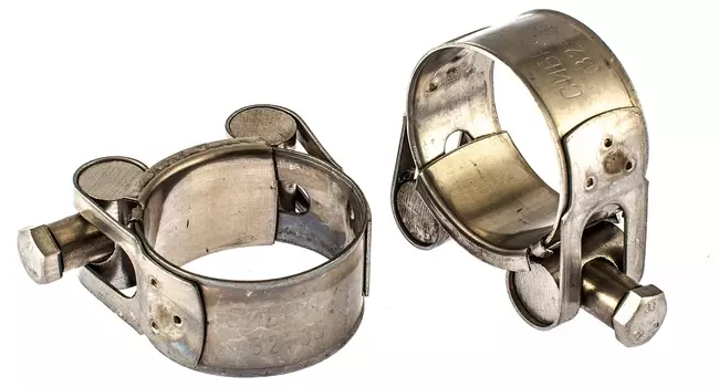 Хомуты металлические, силовые 32-35 мм, ширина 20 мм, шарнирный, W4, 2 шт