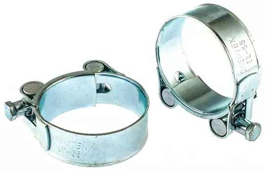 Хомуты металлические, силовые 52-55 мм, ширина 22 мм, шарнирный, W1, 2 шт