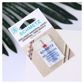 Игла для бытовых швейных машин, двойная, универсальная, №80/2,5