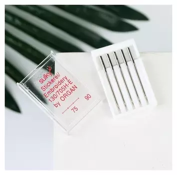 Иглы для бытовых швейных машин, для шёлка, №75-90, 5 шт