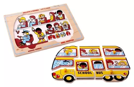 Игра детская деревянная "Школьный автобус"