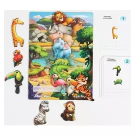 Игра на липучке с карточками "Повтори по схеме - африка"