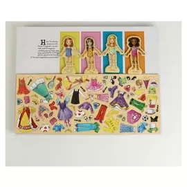 Игра на магнитах «Принцессы», 63 элемента одежды + 4 куклы