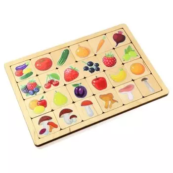 Игра развивающая деревянная "овощи-фрукты-ягоды"