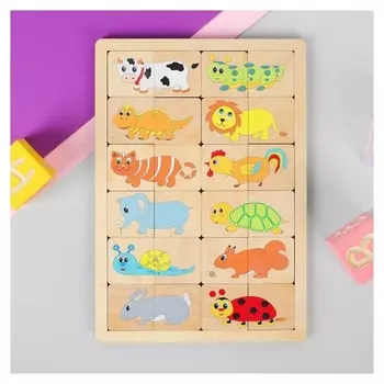 Игра развивающая деревянная «Весёлые половинки»