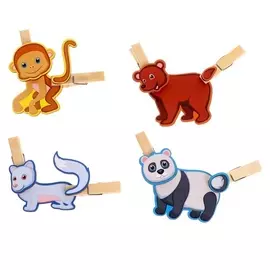 Игра с прищепками «Собери дикое животное №3»