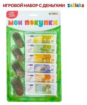 Игровой набор Мои покупки: монеты, бумажные деньги (евро)