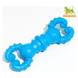 Игрушка для собак резиновая "Гантель-крабы", Tpr, 11.5 х 2 см, голубая