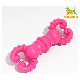 Игрушка для собак резиновая "Гантель-крабы", Tpr, 11.5 х 2 см, розовая