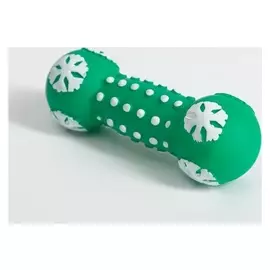 Игрушка-гантель пищащая "Снежинка" для собак, 13 х 5 см, зелёная