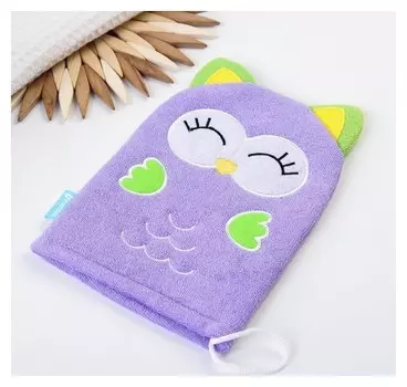 Игрушка-мочалка для купания "Совёнок" из махры