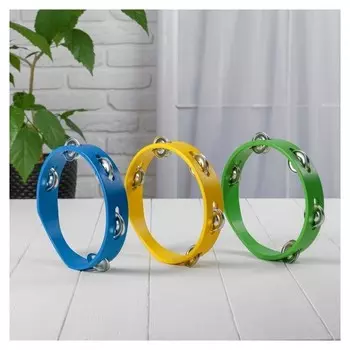 Игрушка музыкальная Бубен простой средний, микс