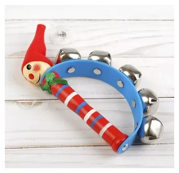 Игрушка музыкальная бубен «Звери» с колокольчиками, микс