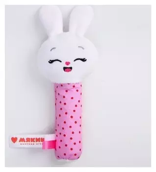 Игрушка на палочке «Зайка банни», пищалка