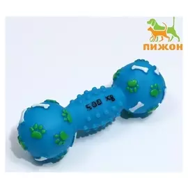 Игрушка пищащая «Гантель 500 Kg», 17,5 см, синяя