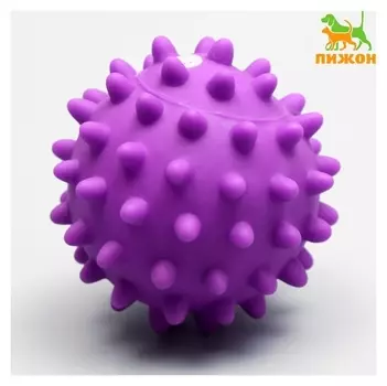 Игрушка пищащая "Колючий шар" для собак, 9 см, фиолетовая