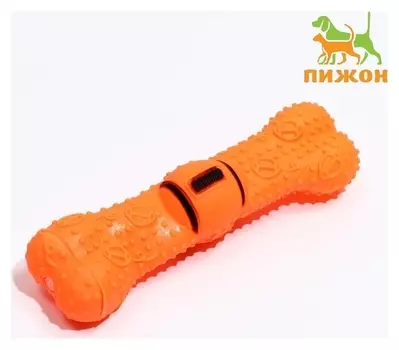 Игрушка пищащая "Мегакость" для собак, 22,5 см, оранжевая