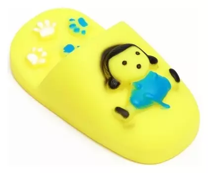 Игрушка пищащая "Тапок" для собак, 10 см, желтая