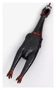 Игрушка пищащая "Задумчивая курица XL" для собак, 41 см, чёрная