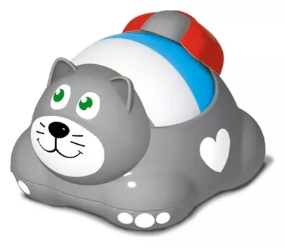 Игрушка-покатушка Котошарик, цвет серый